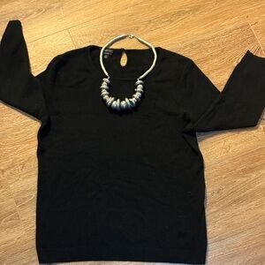 Talbots 100% Cashmere Black Women's Sweater size L Quiet Luxury, Preppy, Classic